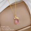 Stainless Steel Copper Micro-Inlaid Natural Stone Heart Fashion Light Luxury Elegant Electroplated Sporty Unisex Necklace
