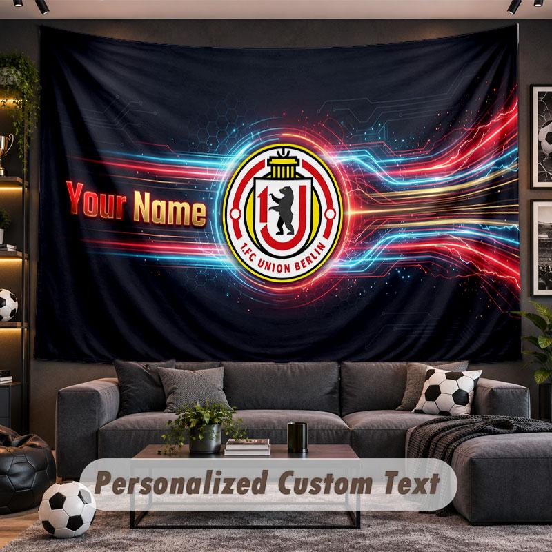 Wall Hanging Tapestry Custom NameUnion Berlin Pattern Personalized Printed Fabric Wall Decor