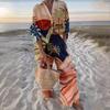 Trend printing long-sleeved shirt set, personalized full printing design, loose and casual wear two-piece set, new European and American models