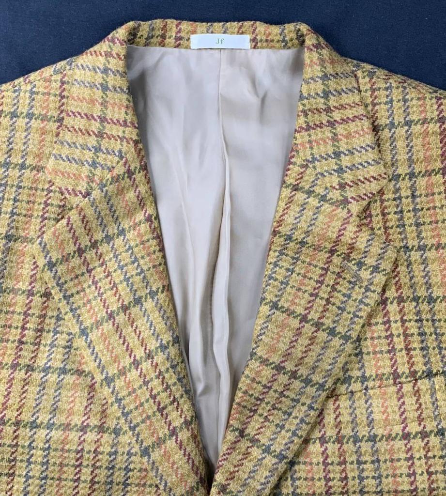 Tag Attached Jefferson Wool Tailored Jacket Single 3-Button Yellow Beige Men's S(USED)