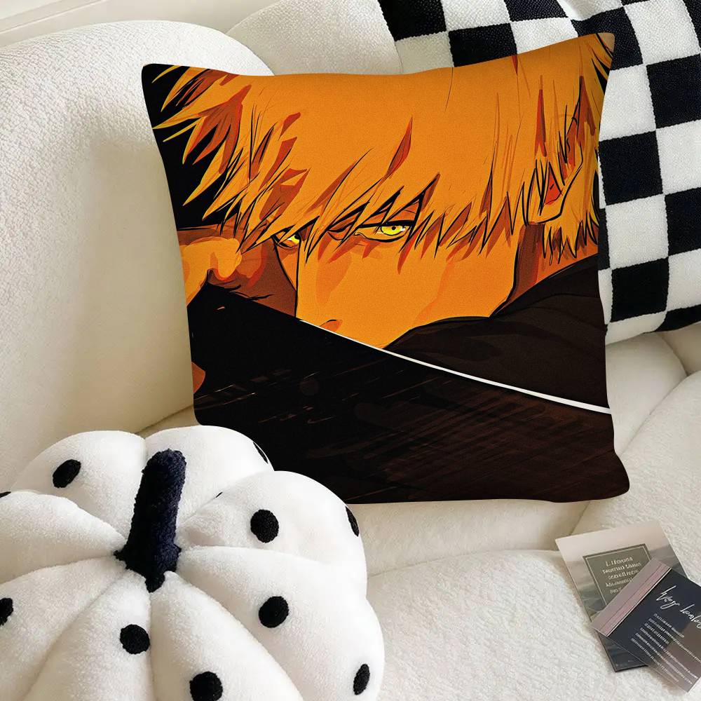 Vintage Bleach Anime Kurosaki Ichigo Kissenbezug Quadratisches Kissen Schlafzimmer Sofa Freizeit Komfort Kissen Auto Heimdekoration