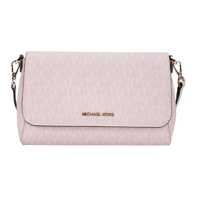 New MICHAEL KORS Canvas Handheld Shoulder Bag, Crossbody Bag Medium Size Women's Beige Pink 35H8GTTC6B-DK-PWDR-BLSH