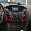For Ford Focus SE ST MK3 2012 2013 2014 Real Soft Carbon Fiber Trim Sticker LHD Car Central Control Air Outlet Frame Accessories