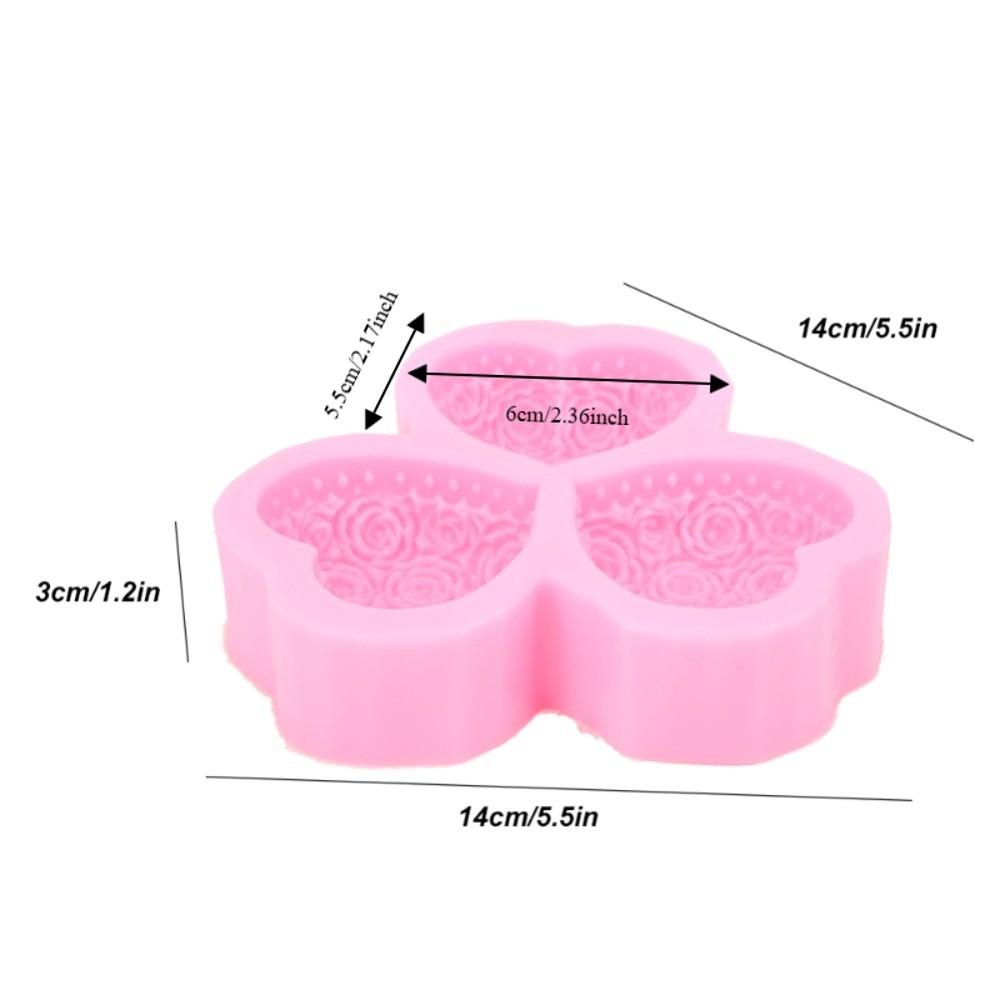 Silikonmaterial Herzförmige Form 3-Kammer Schokoladenform Kuchenform Kuchen Dekoration