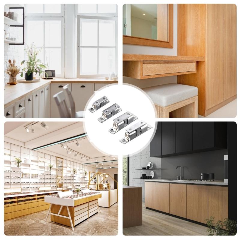 12Pcs Double Balls Tension Roller Catch Latches Cabinet Door Catch Zinc Alloy Closet Balls Tension Latches Easy To Install