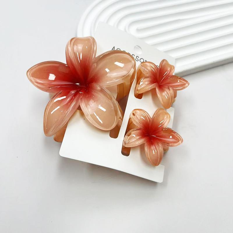

3Pcs/Set Sweet Flower Colroful Gradient Hair Claws Ponytail Cip Clamp Barrettes Hairpins For Women Girl Beach Hair Accessories