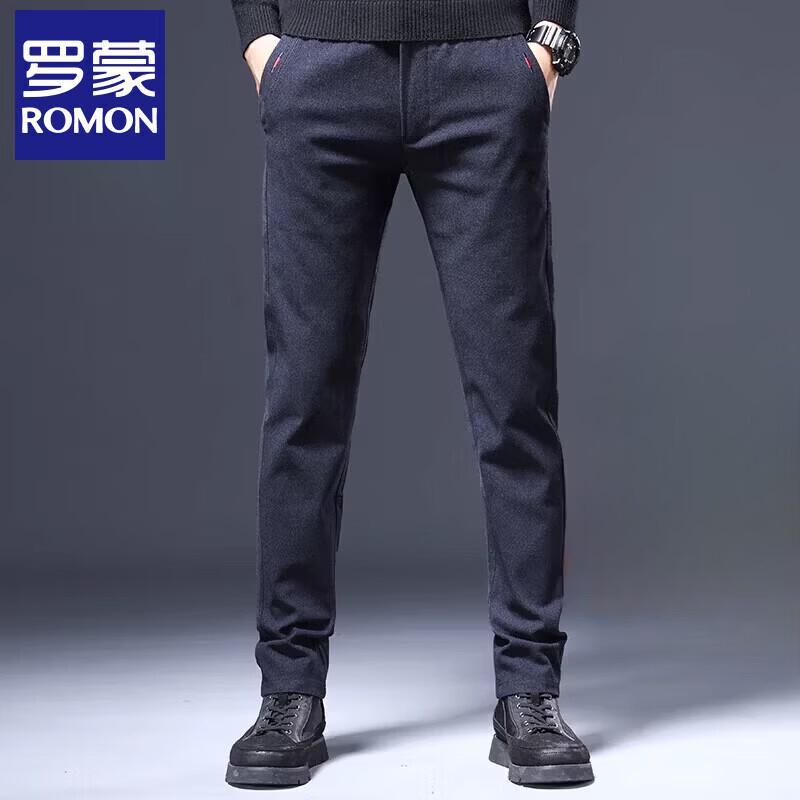 Men s Warm Straight-Fit Casual Pants 38