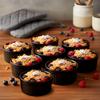 Black Porcelain Baking Bowls 260 Ml 8 Pcs.