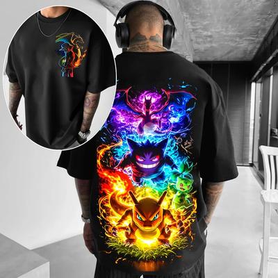 Pokemon Trend Kurzarm Sommer Trend Komfort Sport Lässig Halbarm Beliebte Paarkleidung Halbarm Kurzarm Oberteil