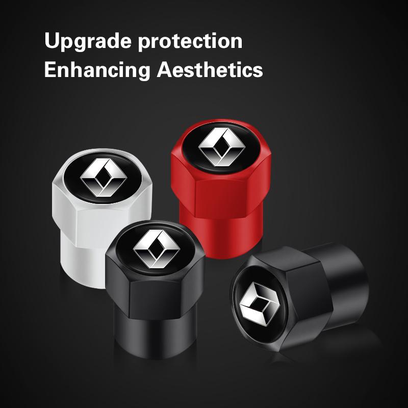 4Pcs Metal Car Wheel Tire Valve Caps Airdust Covers For Renault RS Megane 2 3 4 Trafic Scenic Clio Captur Twingo QM6 Accessories LL8