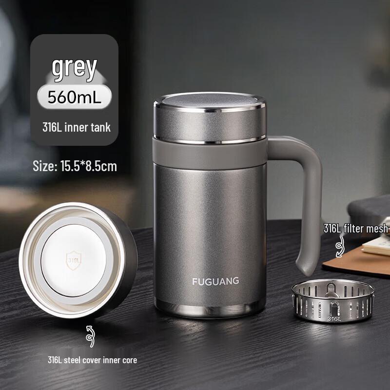 FUGUANG Platinum 316L Stainless Steel Vacuum Office Mug