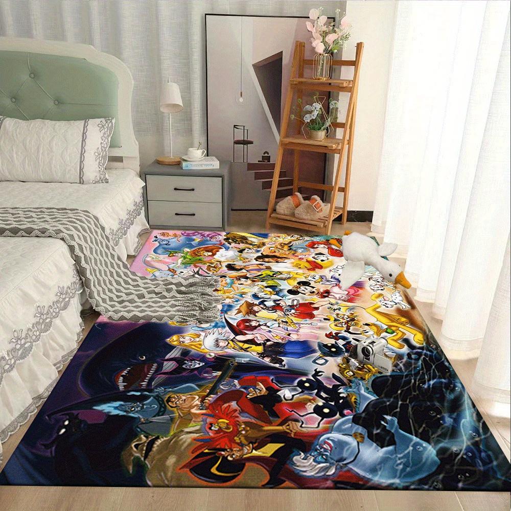 1pc Mickey Mouse and Minnie Carpet Area Rug, Bedroom, and Playroom Durable, Stain-Resistant, and Easy To Clean, Living Room