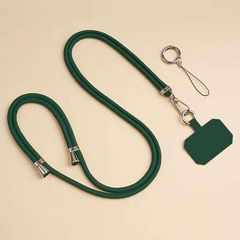 Universal Adjustment Phone Lanyard Necklace Strap Phone Case Solid Color Long Hanging Rope With Clip Anti-Lost Crossbody Lanyard
