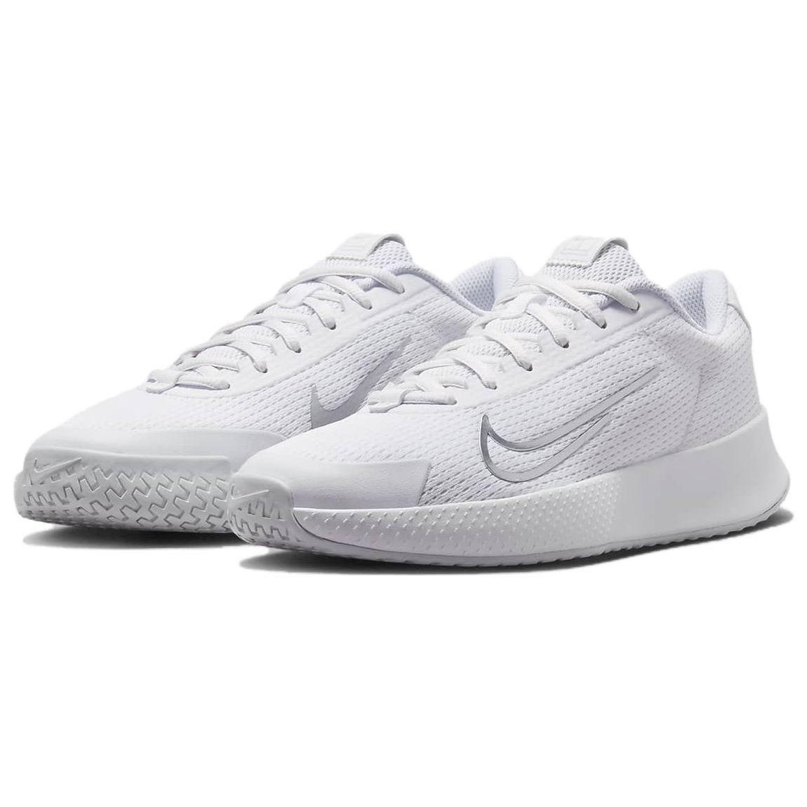 NikeCourt Vapor Lite 2 HC White Metallic Silver Женские кроссовки Pure-Platinum — фото 3