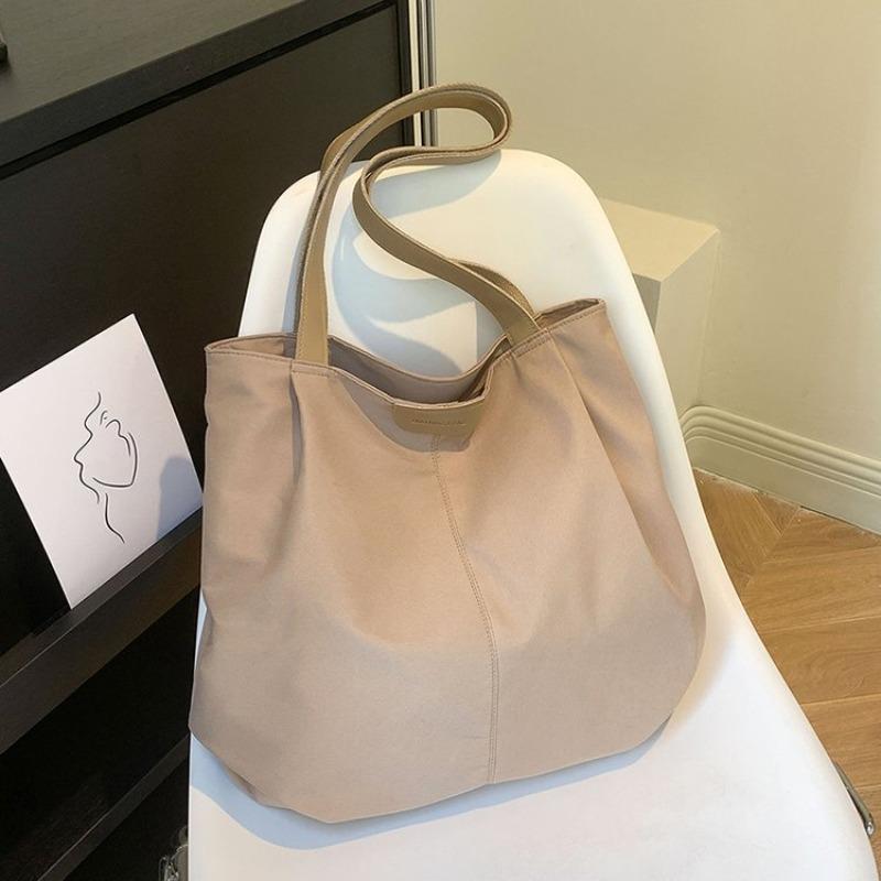 

Women s bag new tote bag nylon large-capacity simple commuter shoulder bag casual literary cloth bag Width 43 Height 36 Bottom thickness 12cm хаки
