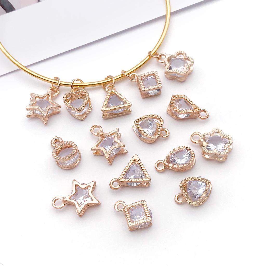D.I.Y. Jewelry Accessory Kit: Alloy Star, Teardrop, Heart, and Plum Blossom Pendants for Necklaces & Earrings