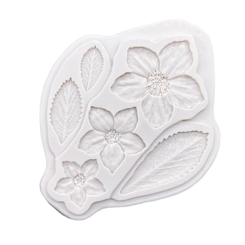 1Pc Silicone Mold For Leaves And Flowers Chocolate Gummy Cake Decoration Mold Leaf Cake Decoration Aromatherapy Gypsum Mold