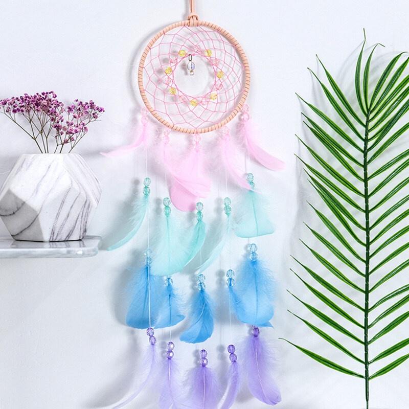 Woven Net Feather Dream Catcher Hanging With Led Lamp Home Decor Dreamcatcher Girl Gift Premium Durable Quality