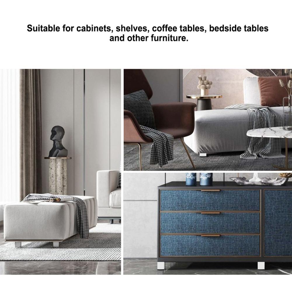 4pcs Wearresistant Aluminium Alloy Furniture Leg Adjustable Square Sofa Leg Silver Cabinet Foot Tables