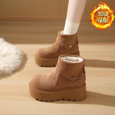 Fashion 2025 Winter Chunky Platform Thick Bottom Women Snow Boots Fashion Keep Warm Cotton Short Booties Shoes