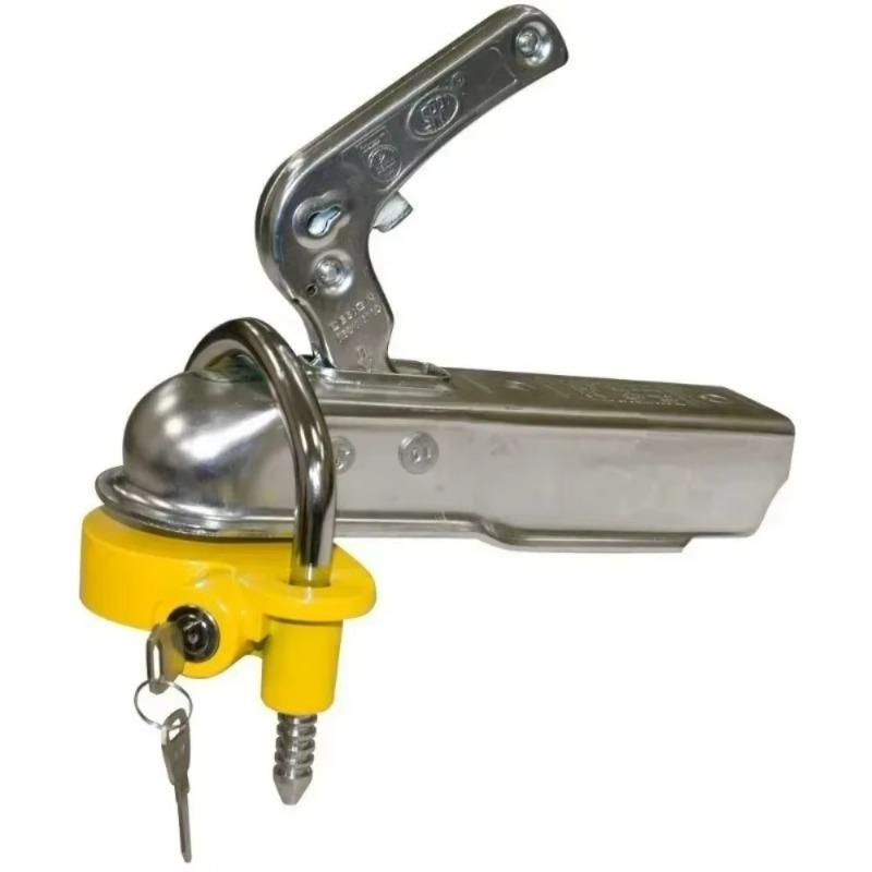 Universal U‑Shape Trailer Coupler Lock Anti‑Theft Hitch Lock Heavy Duty Trailer Tongue Security Lock with 2 Keys