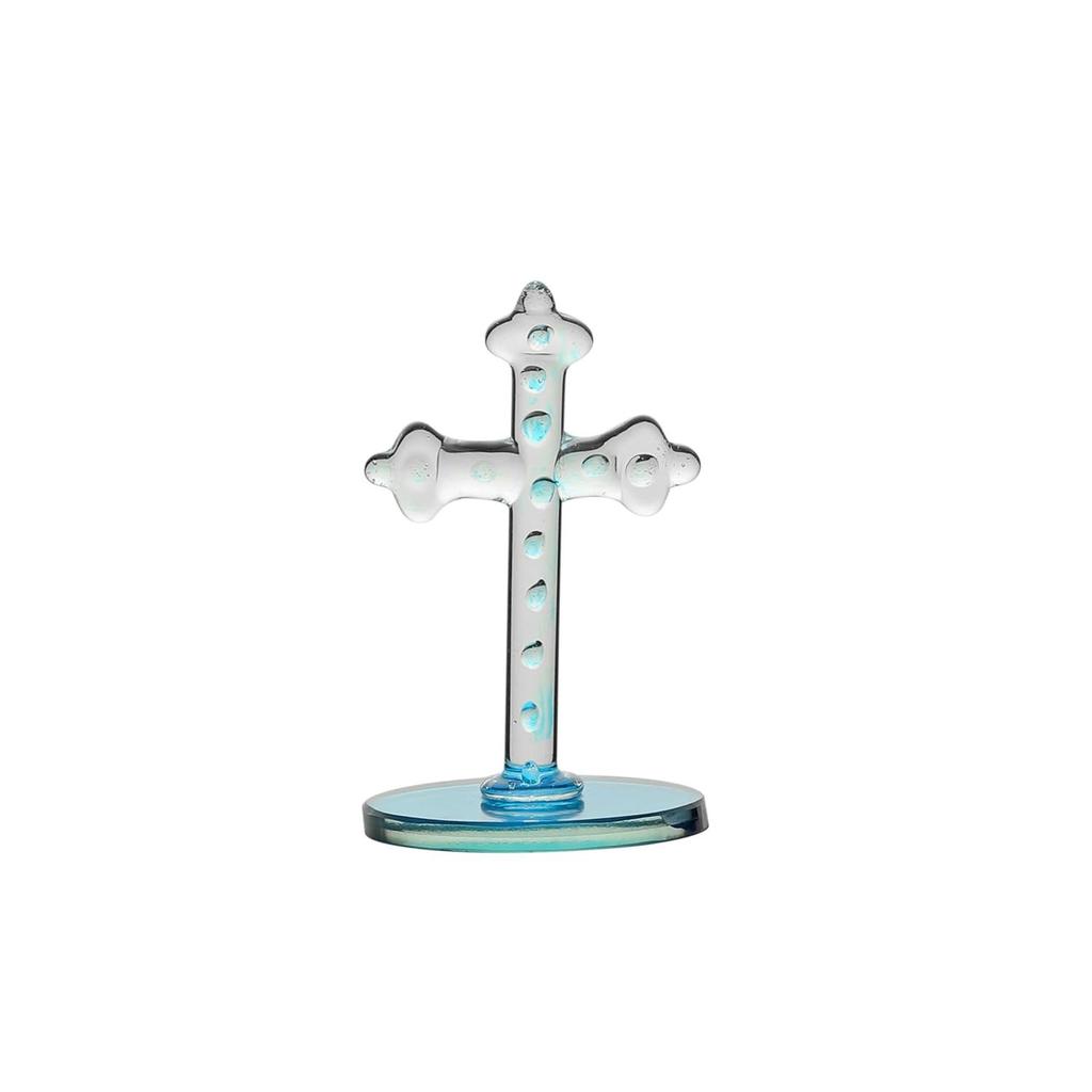 Crystal Cross Figurine for Home Decor, Table Top, Car , Gift Item, Religious Showpiece – Transparent Glass, Elegant Design, Spiritual Decoration