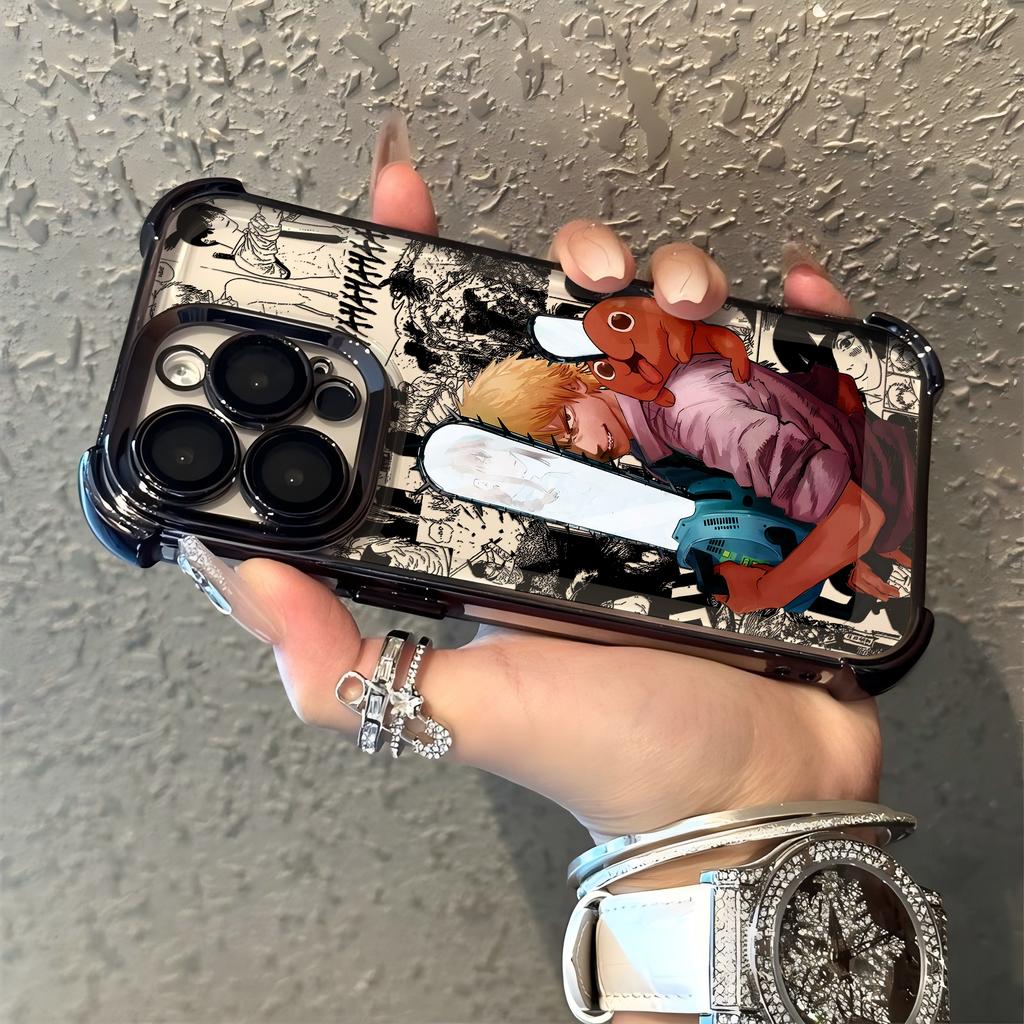 Anime Chainsaws Makimas Powers Plating Phone Case For Samsung S26 S25 S24 S23 S22 S21 S20 FE Note20 Edge Plus Ultra 4G 5G Anti