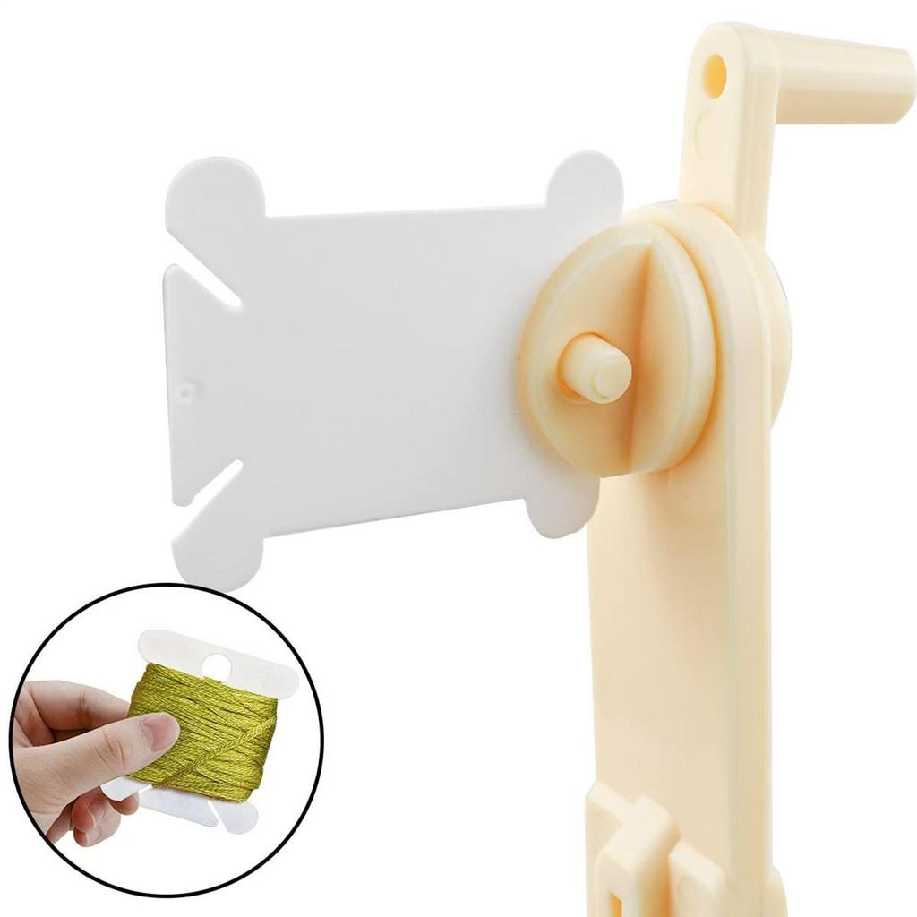 120 Pcs Plastic Floss Bobbins With Bobbin Winder For CrossStitch Cotton Thread Craft DIY Sewing Storage Thread Organizer Holder