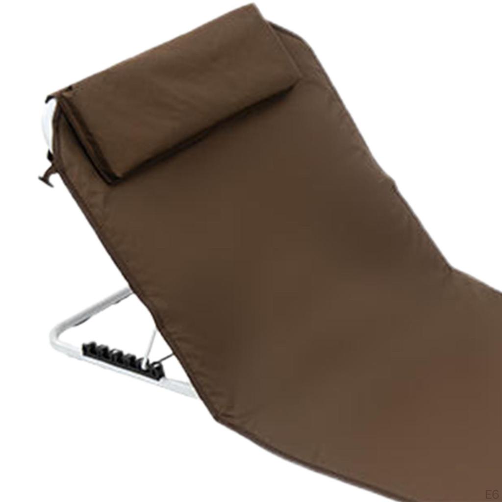 Foldable Camping Chair Beach Portable Multipurpose Oxford Floor with Back Support Padded