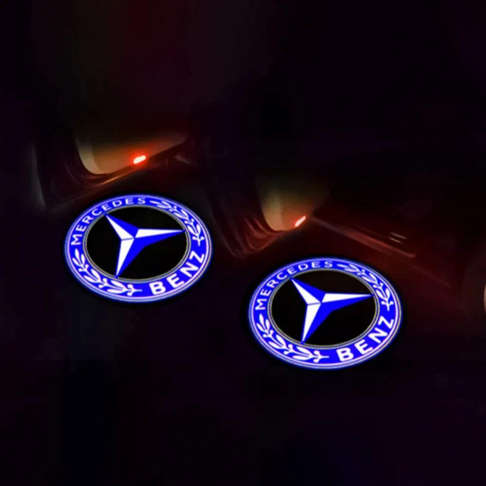 2Pcs Car Door Welcome Lamp Laser Projector LED Light for Mercedes Benz AMG CLS Class C218 E Class Couple C207 Cabriolet A207 CLA