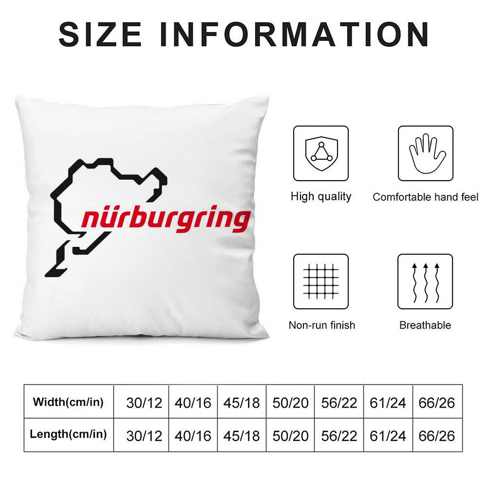 Nurburgring Sport Car Pillow Case Plush Fabric Soft Double Sided Print Sofa Cushion Cover Throw Pillow Covers