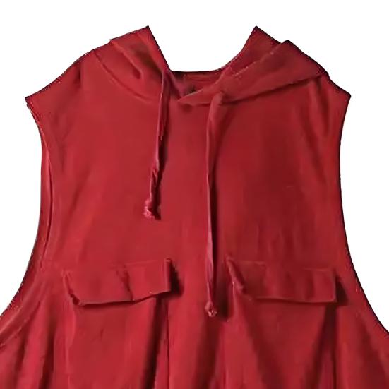 Women's Sleeveless Hoodies Summer Athletic Exercise Tank Tops Workout Gym Pullover Sweatshirt with Pockets