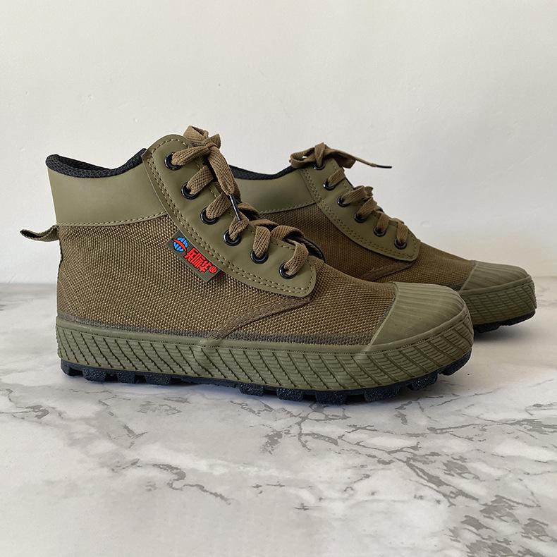 Men's and Women's Anti-Slip Canvas Work Boots - Durable, Comfortable, and Wear-Resistant for Outdoor and Training Use.