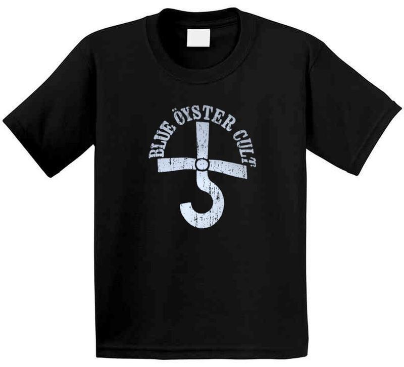 Blue Oyster Cult 70s Classic Rock Vintage Band Worn Look Music Black Unisex T-Shirt S