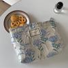 Flower Printed Women Girls Makeup Pouch Travel Toiletries Large Beauty Cosmetic Bag Wash Bags Canvas Handbags Storage Organizer