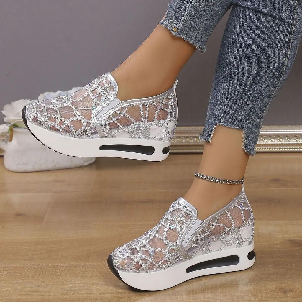 Damen Sommer Loafer Luxus Plateau Vulkanisierte Tennis Casual Sneakers Für Damen Trends 2024 Bequeme Outdoor Fashion Schuhe