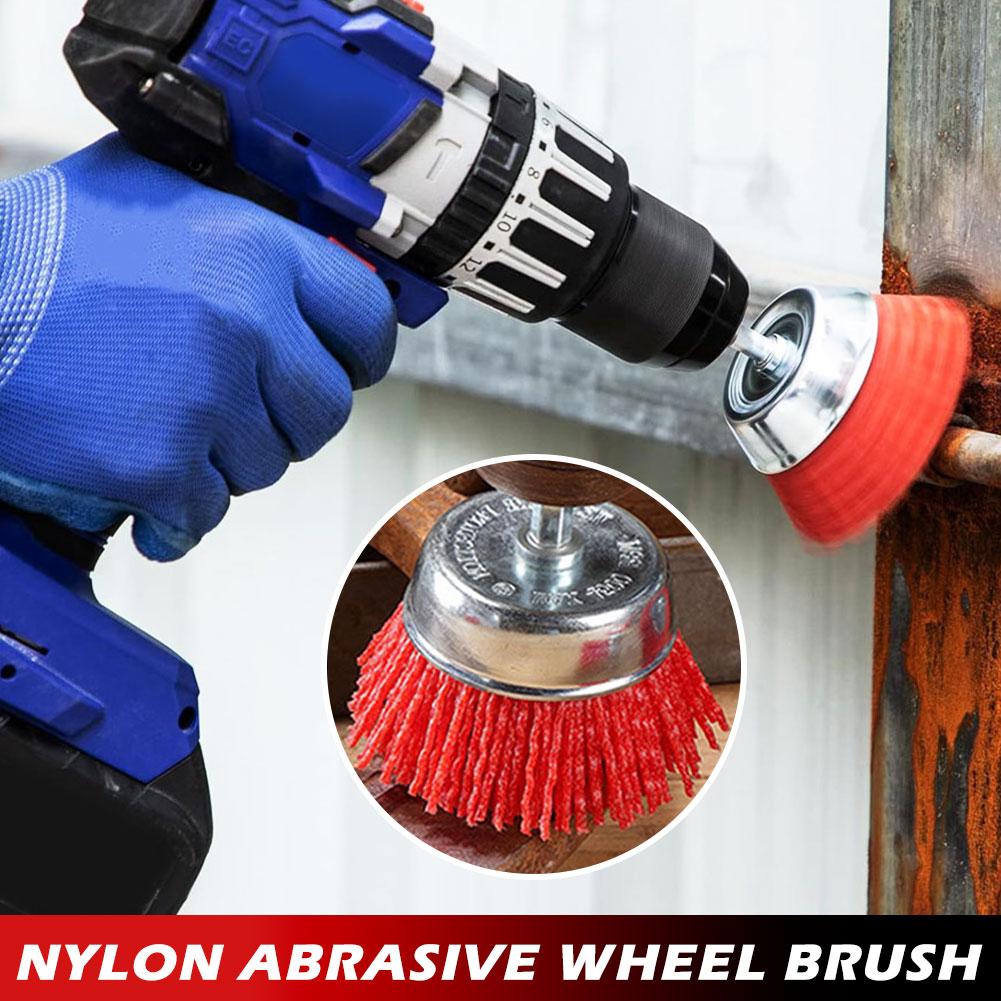 Nylon Polishing Brush Set Abrasive Cleaning Brush Metal Surface Rust And Paint Removal Restoration Polishing Brush Attachments