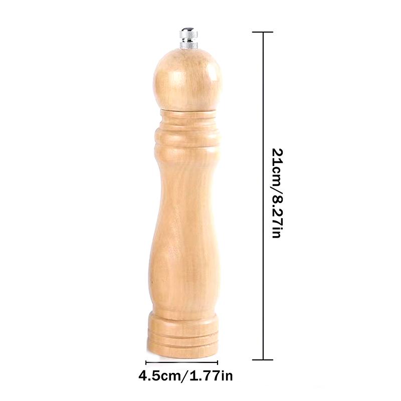 6/8/10 Inch Wood Pepper Grinder Pepper Mill,Adjustable Coarseness Wooden Peppermill, Ceramic Grinding Mechanism Salt Mill