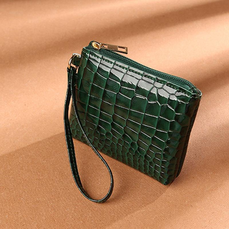 Mini Women'S Wallet Crocodile Print Short Zipper Wrist Small Coin Bag Fashion Retro Pu Leather Ladies Card Holder Coin Purses