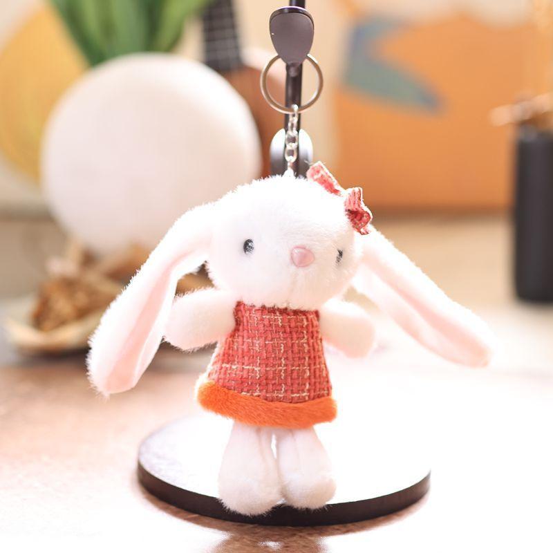 

Adorable Rabbit Stuffed Doll Pendant With Short Plush Material For Bag Decor красный