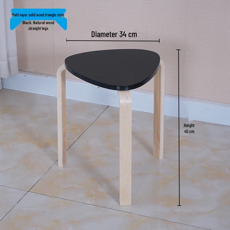 Solid Wood Stool - High & Low Styles: Commercial, Dining, Low, Simple, Adult Bentwood