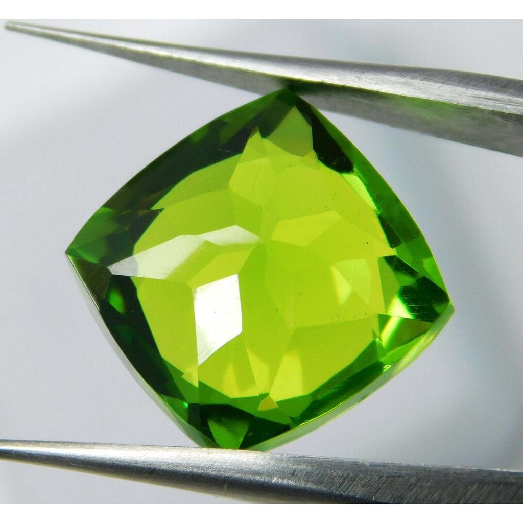 A+ Quality 9.80 Ct NATURAL Peridot Square Cushion Cut CERTIFIED Loose Gemstone