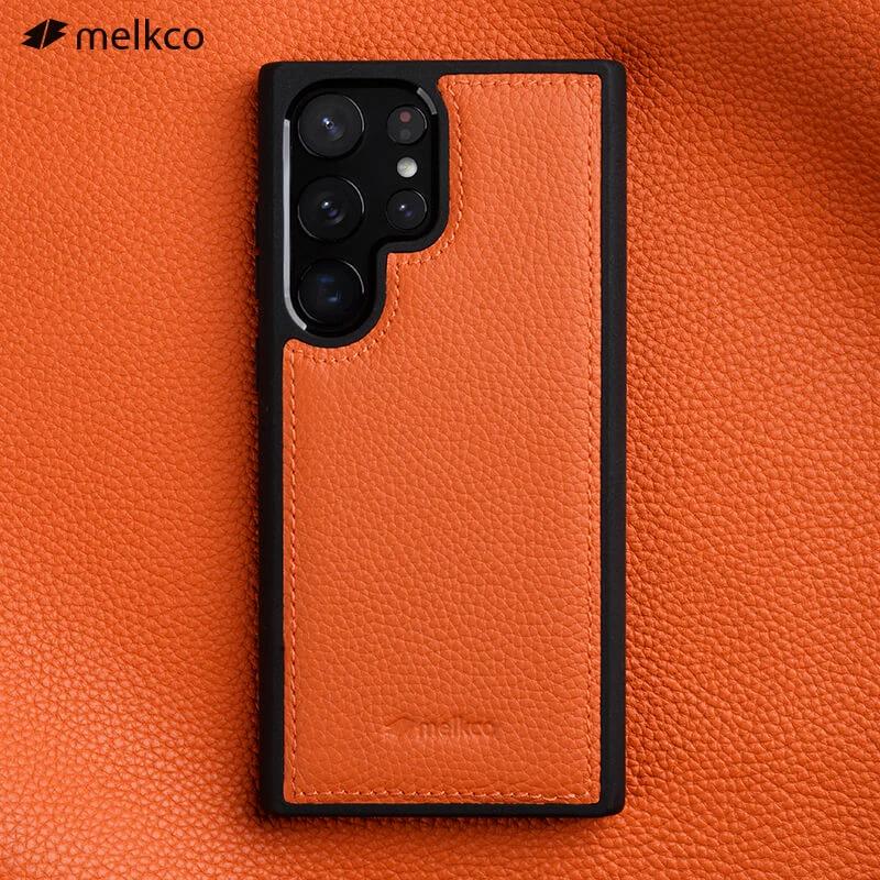 Melkco 100% Echtes Leder Case für Samsung Galaxy S23 S24 S25 Ultra Plus Premium Luxus Hülle Rindsleder Business Handyhüllen