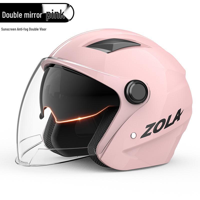 Men's Winter Electric Bicycle Helmet with Anti-Fog and Double Visor, 3C Certified, Korean Style for Motorcycles and Scooters.