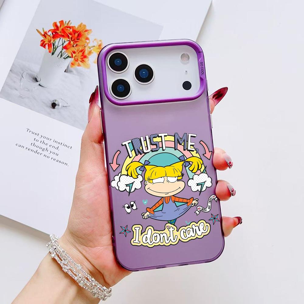 Funny R-Rugrats Angelica Phone Case For iPhone 17 16 15 14 13 12 11 Pro Max Air Matte Laser Aurora Shockproof Funda