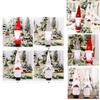 Festive Christmas Wine Bottle Covers Featuring Charming No-face Old Man Design In Red And Gray