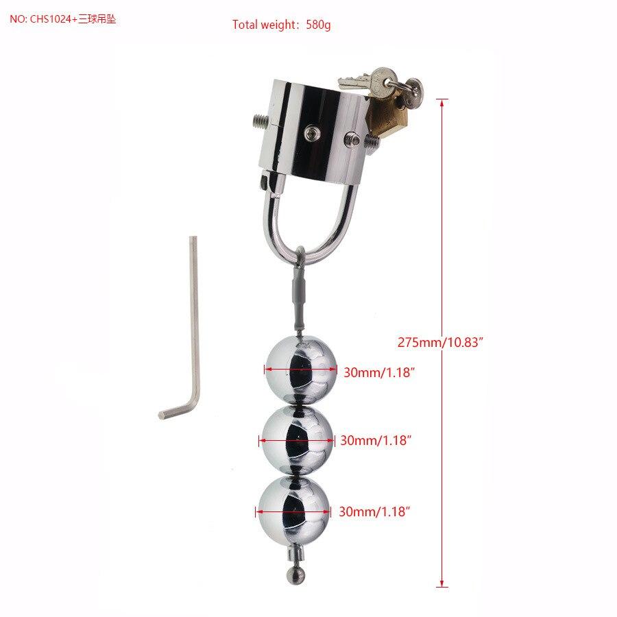 Stainless Steel Scrotum Pendant Stretching Exercise Testicles Alternative Training   Sex Toy Chastity Cage Penis Sleeve BDSM