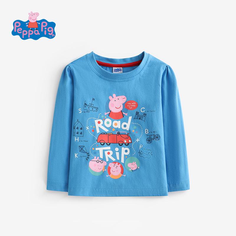 

Детская футболка с длинным рукавом Peppa Pig – Осенний топ с круглым вырезом для маленьких и средних детей 110cm