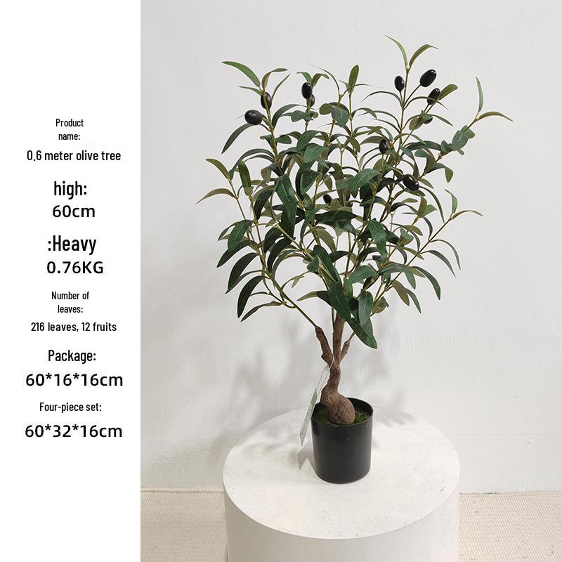 Olive Tree Potted Plant - Indoor Decor Simulation for Living Room