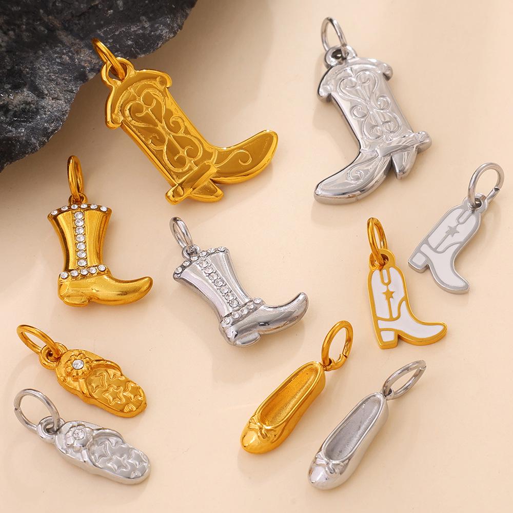 Chic Boot-Shaped Rhinestone Pendant Necklace - Cross-Border European/American Style, Versatile DIY Accessory